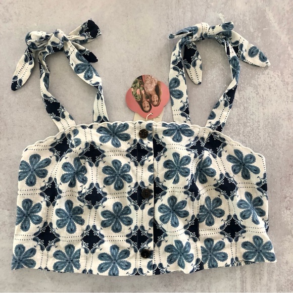 Agua Bendita X Target Womens Coral Tile Print Button-Front Tank Top, XXL NWT - Picture 4 of 9